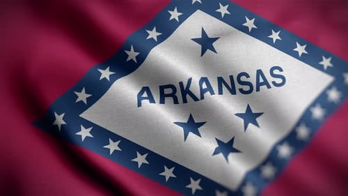 Arkansas State Flag Waving Loop Animation