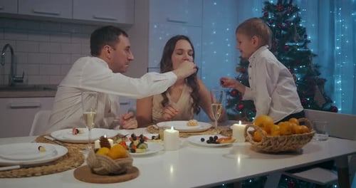 Joyful Family Celebrates Christmas at Home With Love