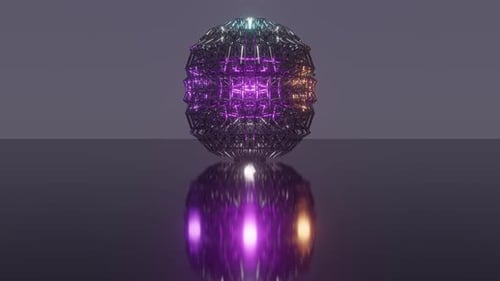 Futuristic Glowing Geometric Sphere Tunnel Reveal