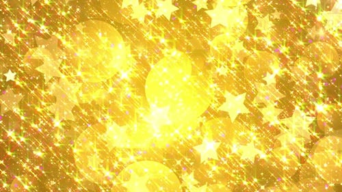 Sparkling Gold Stars Bokeh Particles Loop Background