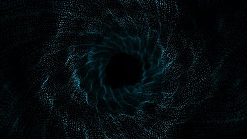 Abstract Blue Particle Swirling Tunnel Background Animation