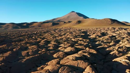 Aerial View of the Volcanic Landscape in Bolivia