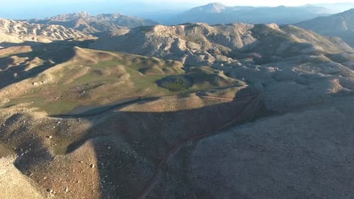 High Altitude Mountain Lake Topography in Morning