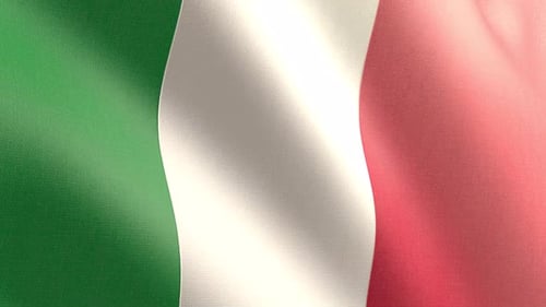 Seamless Looping Waving Italian Flag Animation