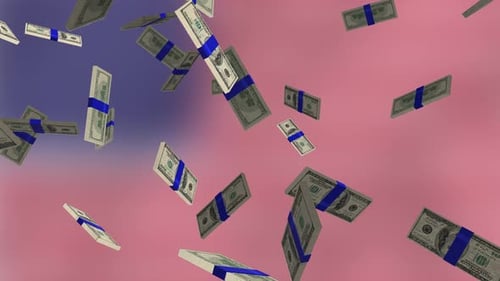Falling Money Bundles Loop Background Animation