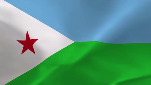 Waving Flag of Djibouti Animated Background