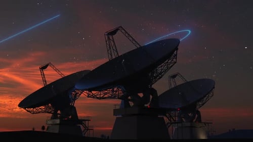 Futuristic Radio Telescopes Receiving Signals from Deep Space