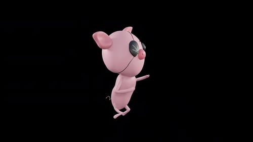 Dancing Pink Pig 3D Cartoon Character Animation