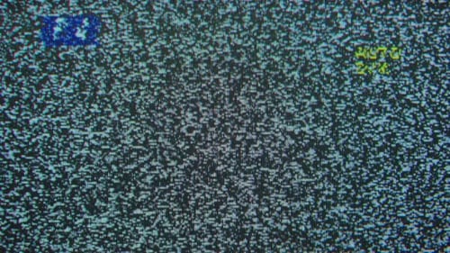Television Screen Displaying White Noise and Static