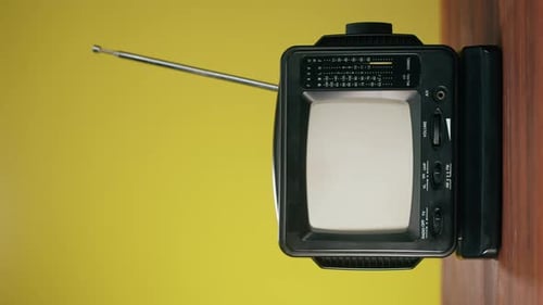 Vintage Miniature Television Turning On with Static