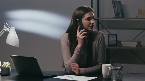 Office Manager Mobile Communication Woman Phone