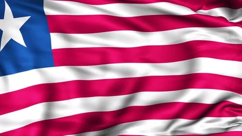 Realistic Waving Liberia National Flag Animation