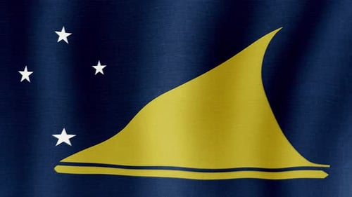 Tokelau National Flag Waving with Fabric Texture Loop