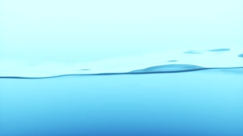 Wunderschöne Wasseroberfläche. Hellblaue Farbe. Abstrakter Hintergrund mit Animation Winken der Wasserlinie