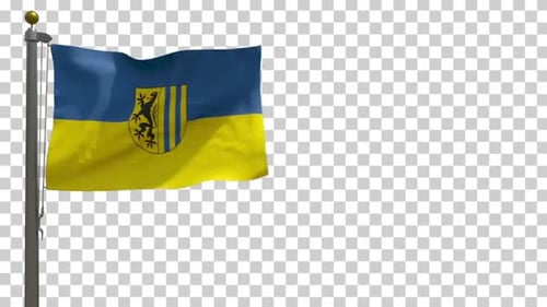 Realistic Waving Flag with Coat of Arms Design