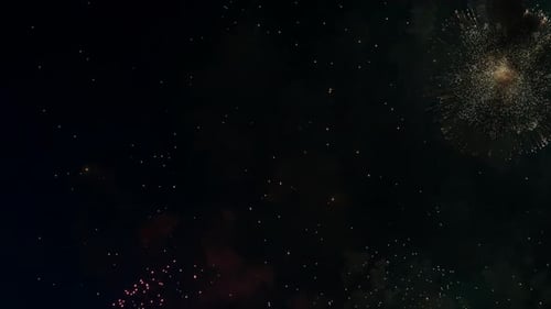 Holiday Bright Fireworks in Sky