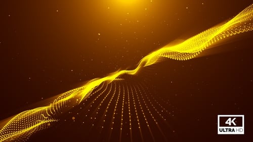 Abstract Golden Particle Wave Flow Background