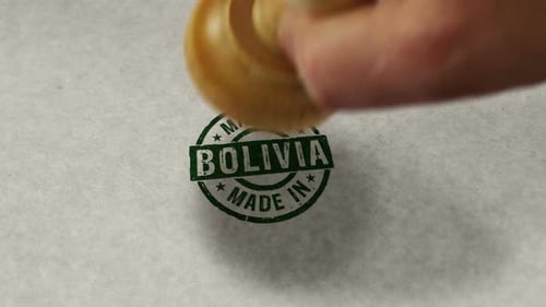 Made in Bolivia stamp and stamping loop animation