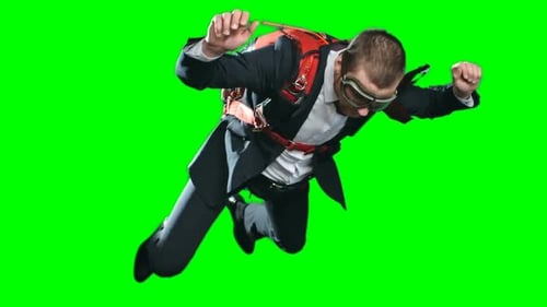 Business In Free Fall Chroma Key