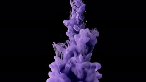 Purple Ink Cloud Dissolving in Black Background