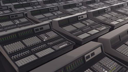 A Lot Of Sound Mixers In A Row 4k