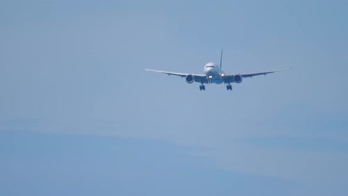 Airliner Descends for Landing