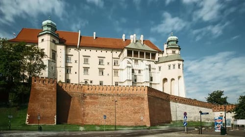 Krakow, Poland. Wawel Castle In Summer Day. Famous Landmark. UNESCO World Heritage Site. Fortified