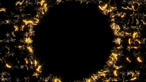 Golden Glittering Stars Celebration Frame