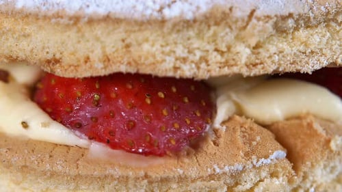 Delicious Strawberry Shortcake Dessert Close Up