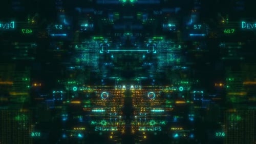 HUD Futuristic Digital Data DevOps Loop Fly