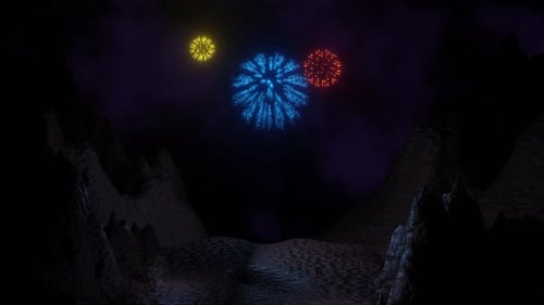4K Fireworks background for holidays like New Year, Christmas or business presentation