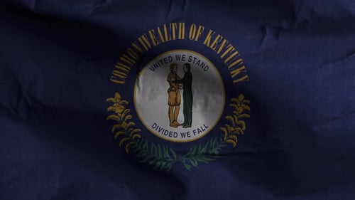 Animated Kentucky State Flag Realistic Fabric Wave
