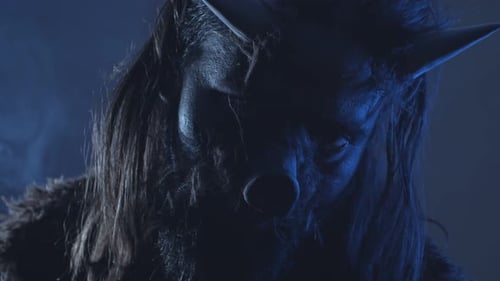 Frightening Monster in Dark with Smoke Effect