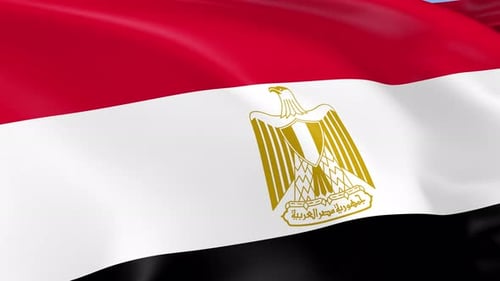 Seamless Loop of Egypt National Flag Waving in Realistic Fabric