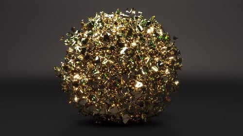 Golden Sphere Explosion Kreativer abstrakter Hintergrund Goldpartikel Bewegung Super Zeitlupe 1000