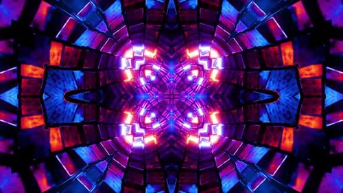 Voler dans un tunnel avec des cubes lumineux