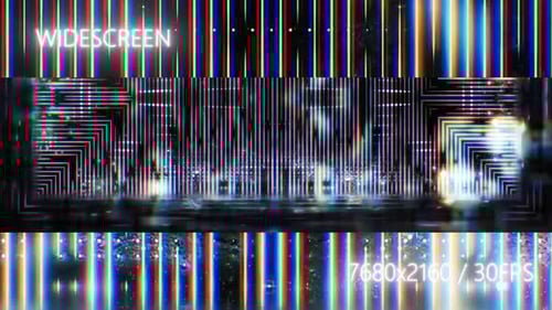 Futuristic Glitch Digital Grid Widescreen Background Animation