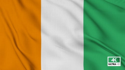 Waving Flag of Ivory Coast Loop Animation