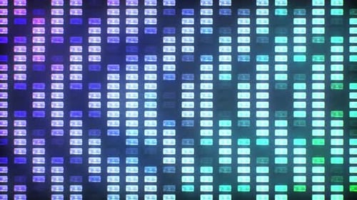 Colorful Rectangular Lights Grid Pulsing Background Loop
