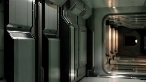 Futuristic Sci-Fi Corridor Fly-Through