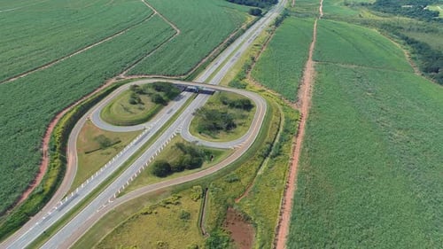 Rural landscape aerial view. Nature scenery
