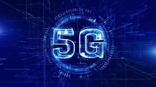 5G Technology Concept with Digital Network Animation