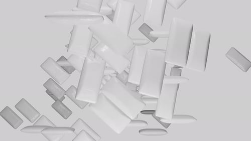 Falling Soft White Rectangles Abstract Loop Background