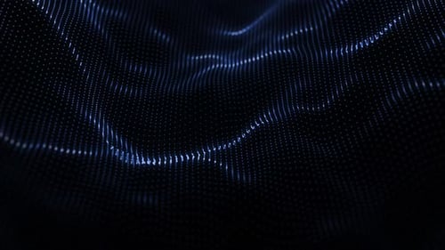 Abstract Blue Digital Wave Particle Field Background