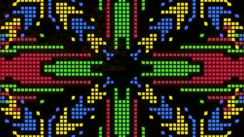 VJ Loop Animation of Pixel Mosaic Ver17
