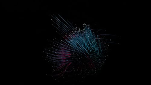 Abstract Data Stream: Glowing Lines and Particles Network
