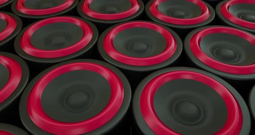 bass subwoofer hi-fi stereo speakers dance beat music Red blue loop background 4k red