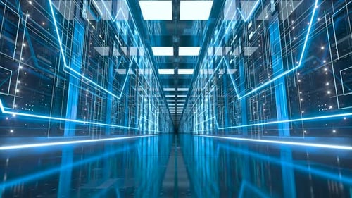 Avancez dans la salle des serveurs de sécurité des réseaux informatiques