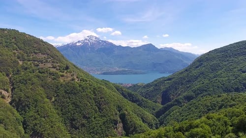 Aerial Landscape on Como Lake in Italy