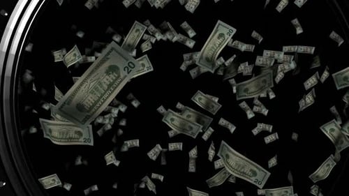 Falling paper bills